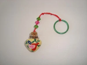 Arcilla fimo mini vial botella en forma de corazón y llavero verde hágalo usted mismo agregar recuerdo - Imagen 1 de 2