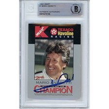 Mario Andretti Signed 1994 Kmart Formula One F1 Card Beckett Authentic Auto Slab