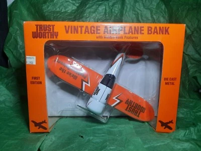 1929 TRAVEL AIR VINTAGE AIRPLANE BANK Ltd 1st Ed  TRUST WORTHY  1992 - Image 1 of 4