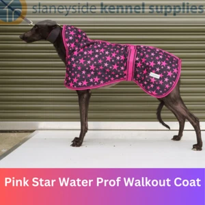 Greyhound water resistant walking out Pink Star Coat ideal All weather - Picture 1 of 4