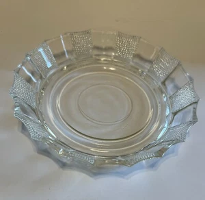 Jeanette Dewdrop Punch Bowl Base VTG 20-Panel 6” Clear Glass All-Purpose Dish - Picture 1 of 9