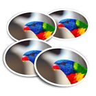 4x Round Stickers 10 cm - Pretty Colourful Parrot Coaster  #3551