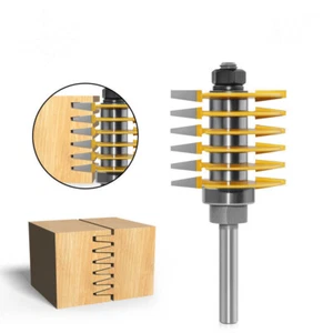 1/2" Shank Finger Joint Router Bit 6 Blade Woodworking Milling Cutter w/ Bearing - Picture 1 of 5