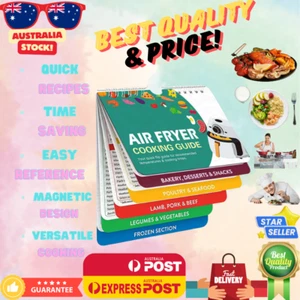 Air Fryer Magnetic Cheat Sheet Recipe Booklet Cooking Guide Refrigerator sticker - Picture 1 of 7