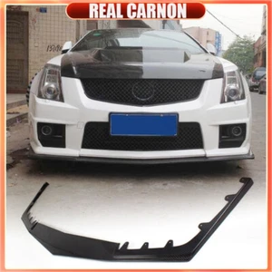 Parachoques delantero de carbono real apto para Cadillac CTS-V 2009-14 barbilla divisoria de labios inferiores - Imagen 1 de 15