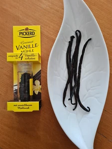 5 Stk. BOURBON VANILLESCHOTEN/MADAGASCAR trocken + Vanille Mühle - Bild 1 von 3