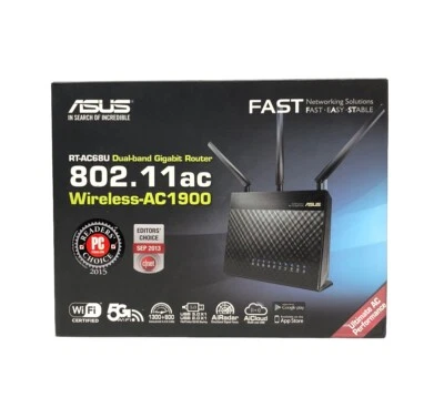 ASUS RT-AC68U Wireless-AC1900 Dual-Band Gigabit Router New - Image 1 of 4