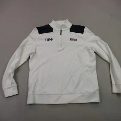 Vineyard Vines Shirt Girls Medium Long Sleeve 1/4 Zip White - Image 1 of 4