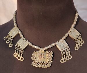 Vintage Kuchi Handmade Banjara Tribal Afghan Gypsy Metal Pendant Necklace