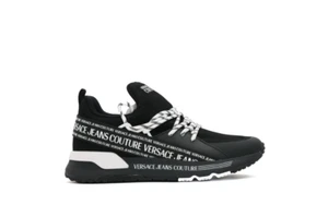 VERSACE JEANS COUTURE MEN'S BLACK FONDO DYNAMIC SIDE STRIPE LOGO SNEAKER £250 - Picture 1 of 6