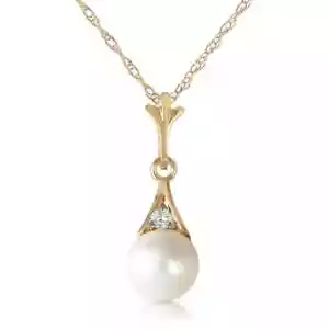 Pearl & Diamond 18" Necklace In 14K Yellow Gold (2.03 ct. tw.) - Picture 1 of 2