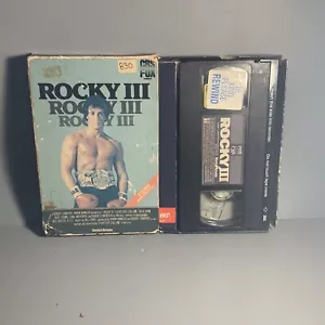 1982 Rocky III - 3 VHS Tape - CBS Fox Video Big Box Red Label Pull Out Rental - Picture 1 of 18