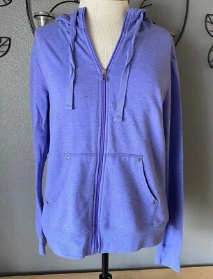 Chaqueta atlética para mujer Made For Life talla mediana entrenamiento ejercicio púrpura con capucha Foto 1 de 4