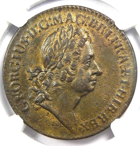 1722 Rosa American Twopence 2P Coin - Certified NGC AU58 - Rare Coin! Cover
