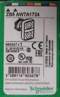 Pulsador SCHNEIDER ELECTRIC ZB5 AW7A1724 Blanco ARRIBA NEGRO ABAJO Illum Center Dble Foto 1 de 2
