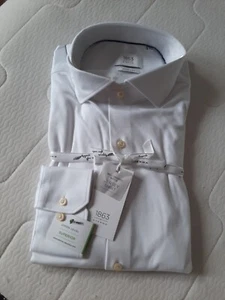 Org. Eterna Jersey Hemd Weiß Gr.42 Neu mit Etikett und Original verpackt - Imagen 1 de 12