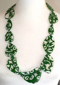 Sobral Savana grün & klar flippig gestaltete Perlen Künstler hergestellt Halskette - Bild 1 von 7