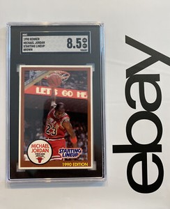 Michael Jordan Starting Lineup SGC 8.5 Kenner Card 1990 RARE BROWN INVESTMENT