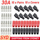 10 Pairs 30amp Mini-anderson Style Connector & Rubber Black Covers /sleeves Au