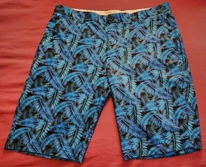 HRESKI Golf Shorts Men Sz 36 Tropical Island Palm Fronds NEW No Tag - Picture 1 of 7