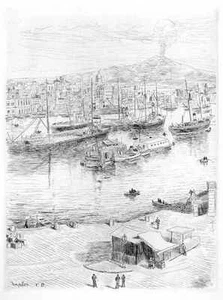 HAFEN von NEAPEL - NAPOLI 1949 - Valdo Louis BARBEY OriginalRadierung monogr. - Picture 1 of 1