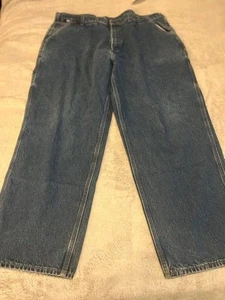 Carhartt Carpenter Jeans Herren 44x32 Blau Denim Workwear Distressed FRB184 - Bild 1 von 7