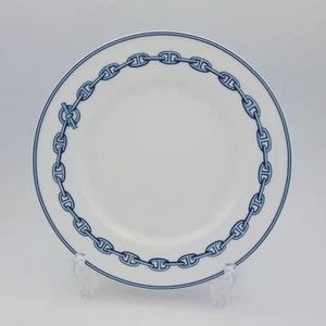 Hermes Paris Chaine d'Ancre piatto da dessert in porcellana blu servizio tavola con scatola - Foto 1 di 7