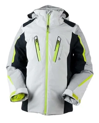 Obermeyer Boys Mach 8 Ski Jacket White/grey/black Neon Green Size L Teen (14-16) - Image 1 of 4