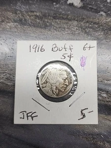 1916 BUFFALO NICKEL ~ MID-GRADE ~ Buffalo Print Is Clear - Bild 1 von 4