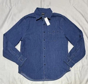 Todd Snyder Shirt Mens Medium Indigo Denim Point Collar Long Sleeve SH022888 - Picture 1 of 12