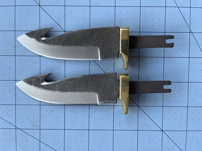 Knife Blanks 2 (6") Gut Hook File Type Solid Brass Guard Free Shipping In USA - Image 1 of 4