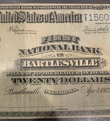 1902 $20 National BARTLESVILLE, OK Charter #6258 PMG VF 25 Oklahoma 949277-1 - Image 1 of 4