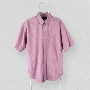 Vintage Polo Ralph Lauren Pink Check Shirt Short Sleeve Classic Fit Mens XL - Picture 1 of 5
