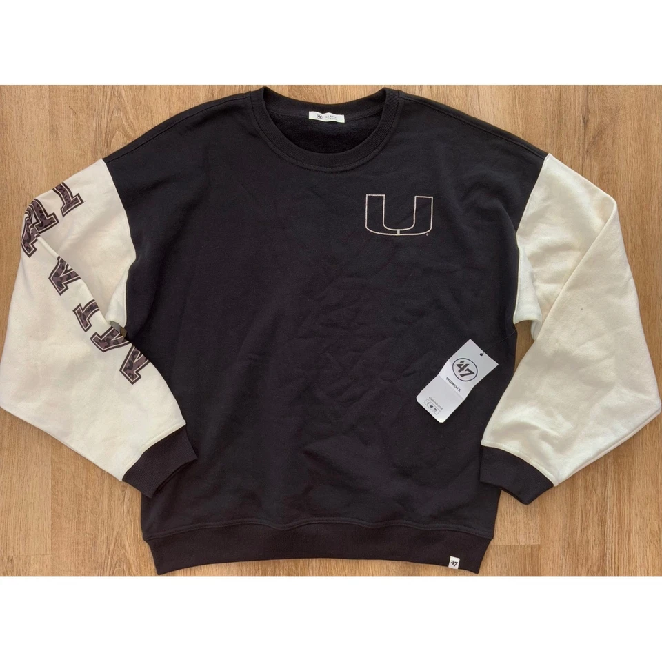 Sudadera lavada vintage para mujer Miami Hurricanes 47 marca nueva con etiquetas - XL - negra Foto 1 de 4