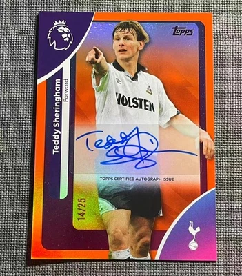 2025/ 26 topps Premier League Teddy Sheringham Orange Auto /25  - Image 1 of 2