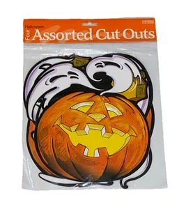 Vtg 90s Halloween Spooky Die Cuts Pumpkin Ghosts Contempo Colours Set Of 4 NEW - Picture 1 of 5