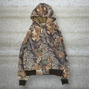 Vintage Jagd Camo Hoodie 2XL Baumwolle Full Zip Made USA West Ark Woodland 90s - Bild 1 von 5