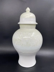 Portmeirion Opal Starfire Julian Teed Crystalline White Ginger Jar with Lid 12" - Picture 1 of 9