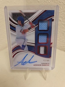 2023  Immaculate - Triple Memorabilia Signatures Addison Barger /49 Blue Jays - Picture 1 of 6