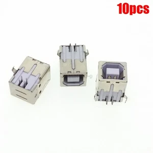 10Pcs Usb B Type Receptacle 4P R/A Connector Ic New ge - Picture 1 of 2