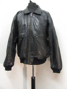 VINTAGE LEVI LEATHER MOTORCYCLE FLIGHT BOMBER JACKET SIZE XL / XXL - Picture 1 of 20