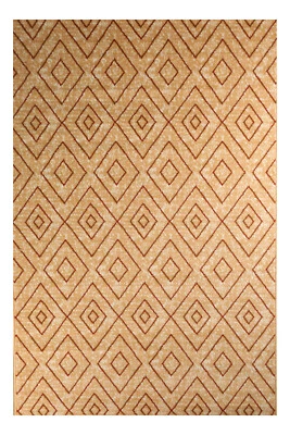 Diamond Geometric - 2'x4', Beige, Moroccan Transitional Area Rug - 517 - Image 1 of 4