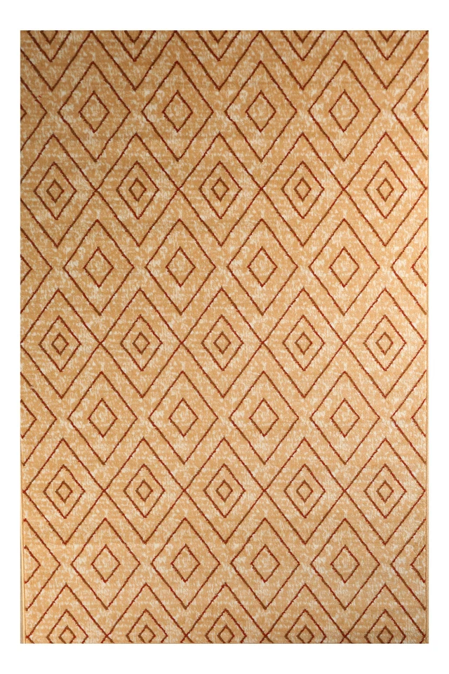 Diamond Geometric - 2'x4', Beige, Moroccan Transitional Area Rug - 517 - Image 1 of 4