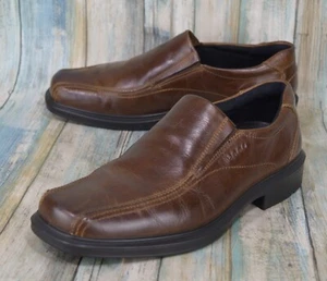 Mocasines Ecco Helsinki Puntera Bicicleta Talla 8/8.5 (42) Cuero Marrón Zapatos Sin Cordones - Imagen 1 de 10