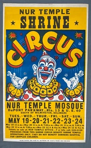 Original Nur Tempel Schrein Zirkus Fensterkarte Poster 1980er 14 x 22 cm - Bild 1 von 4