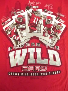 T-shirt Kansas City Chiefs 2015 Attento alla Wild Card uomo 5 giocatori grafica cotone - Foto 1 di 7