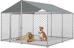 7.8X7.8 FT Heavy Duty Outdoor Dog Kennel outside with Waterproof Uv-Resistant Co - Picture 1 of 12