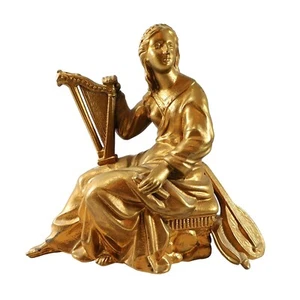 Antique Ansonia Clock Sculpture Figurine Muse of Dance Bronze Wash Metal 8.25" - Picture 1 of 11