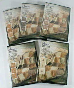 Annie's Crochet Afghan Block-of-the-Month Club - 5 DVDs - Blocks 4-15 & 19-21 - Foto 1 di 1