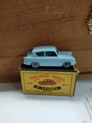 MATCHBOX LESNEY No7B FORD ANGLIA WITH ORIGINAL BOX. 1961. Perfect. Great deal. - Immagine 1 di 4